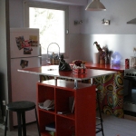 La cuisine et le meuble ilot...